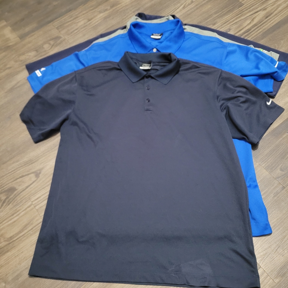 Nike Men's Navy Polo Shirt Bundle Lot XL Tiger Woods